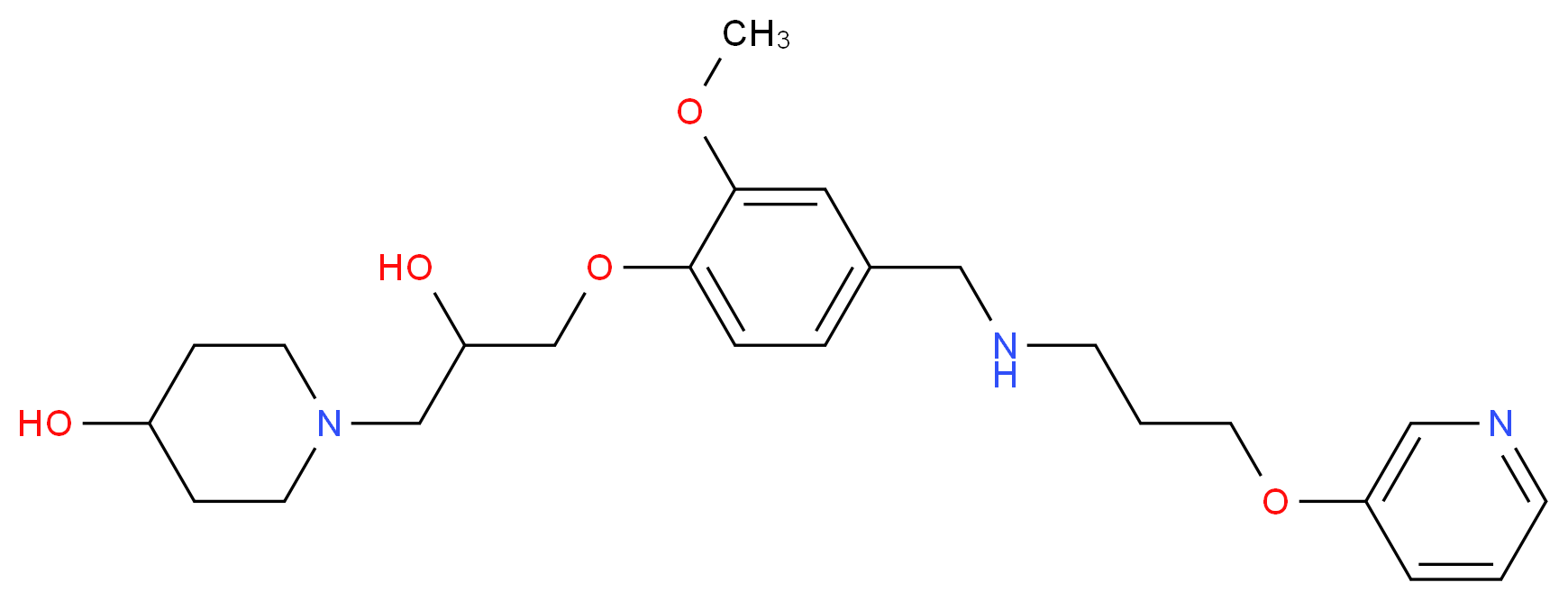 1-{2-hydroxy-3-[2-methoxy-4-({[3-(3-pyridinyloxy)propyl]amino}methyl)phenoxy]propyl}-4-piperidinol_分子结构_CAS_)