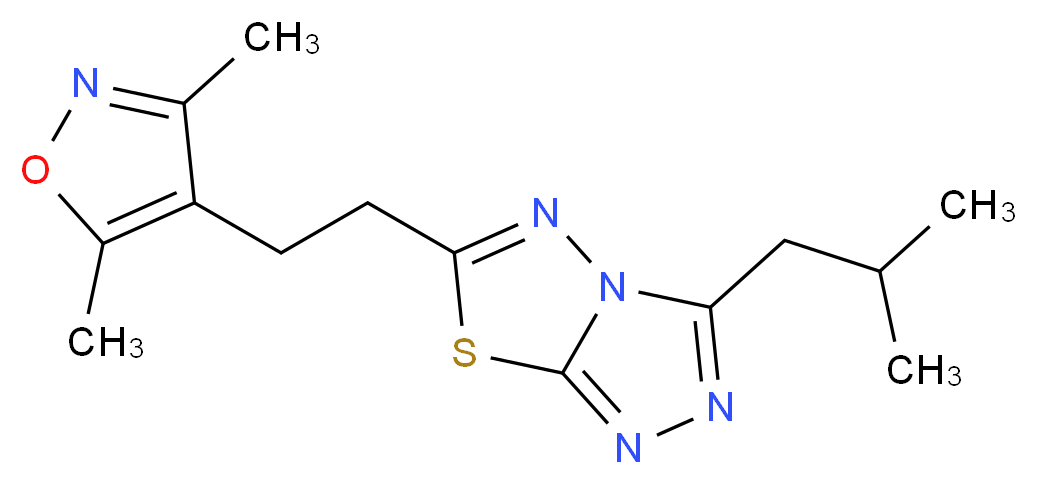 6-[2-(3,5-dimethylisoxazol-4-yl)ethyl]-3-isobutyl[1,2,4]triazolo[3,4-b][1,3,4]thiadiazole_分子结构_CAS_)