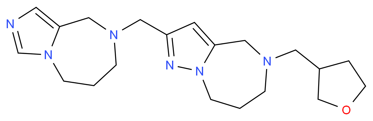 2-(6,7-dihydro-5H-imidazo[1,5-a][1,4]diazepin-8(9H)-ylmethyl)-5-(tetrahydro-3-furanylmethyl)-5,6,7,8-tetrahydro-4H-pyrazolo[1,5-a][1,4]diazepine_分子结构_CAS_)