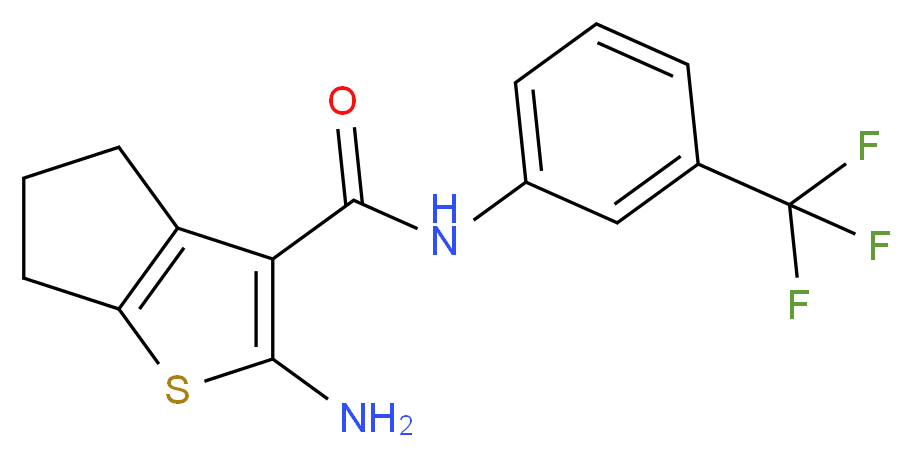 2-Amino-N-[3-(trifluoromethyl)phenyl]-5,6-dihydro-4H-cyclopenta[b]thiophene-3-carboxamide_分子结构_CAS_)