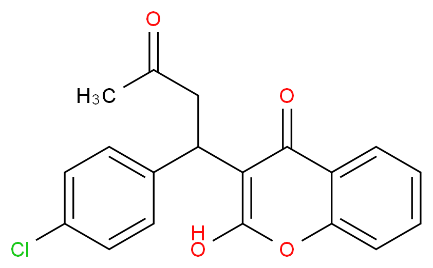 3-[1-(4-chlorophenyl)-3-oxobutyl]-2-hydroxy-4H-chromen-4-one_分子结构_CAS_81-82-3