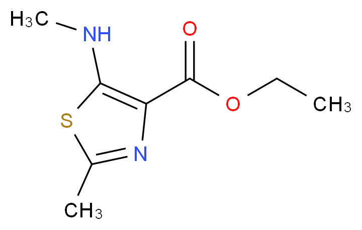 ETHYL 2-METHYL-5-(METHYLAMINO)THIAZOLE-4-CARBOXYLATE_分子结构_CAS_128242-99-9)