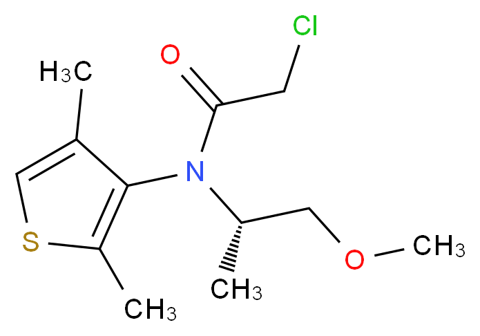 2-chloro-N-(2,4-dimethylthiophen-3-yl)-N-[(2S)-1-methoxypropan-2-yl]acetamide_分子结构_CAS_163515-14-8