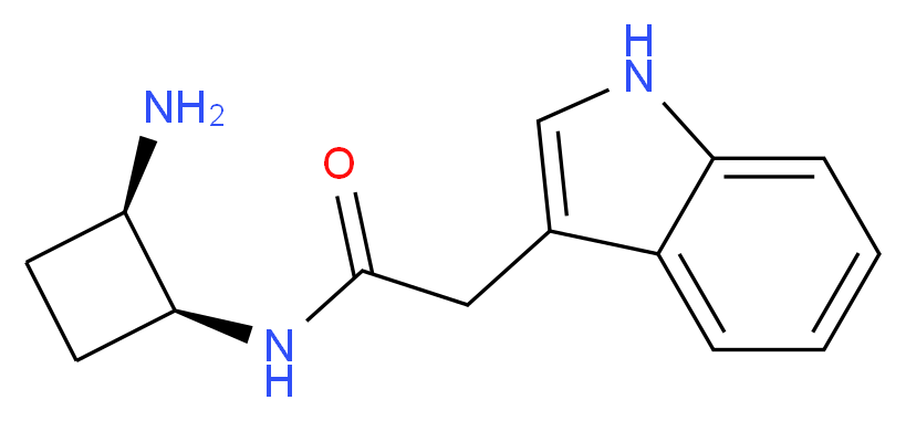 N-[(1S*,2R*)-2-aminocyclobutyl]-2-(1H-indol-3-yl)acetamide_分子结构_CAS_)