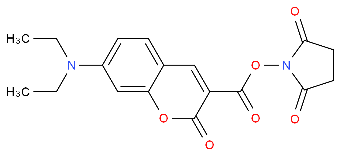 7-(Diethylamino)coumarin-3-carboxylic acid N-succinimidyl ester_分子结构_CAS_139346-57-9)