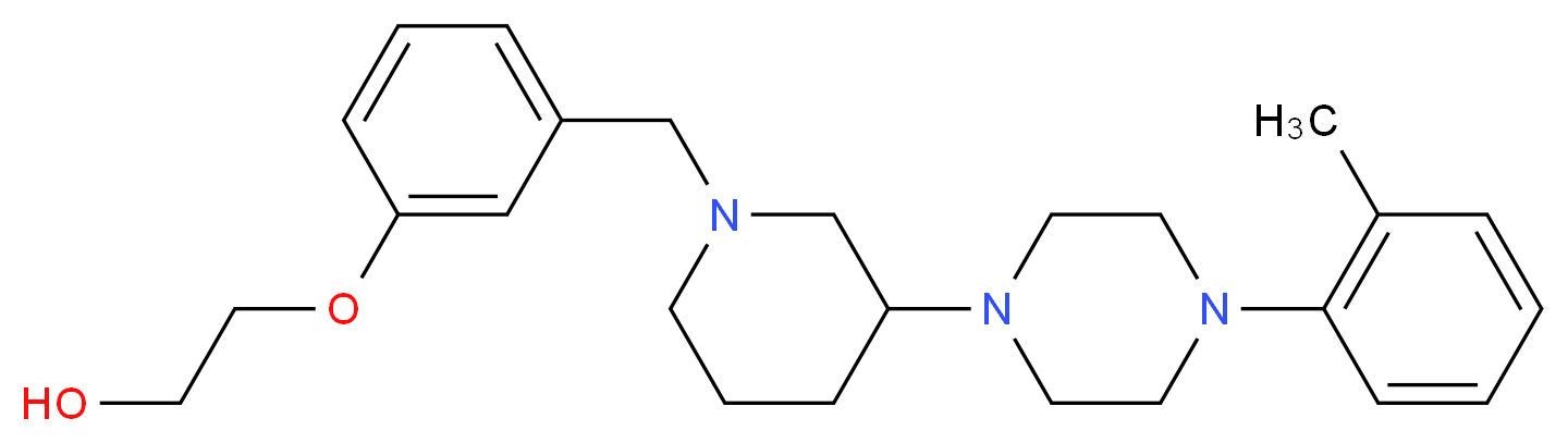 2-[3-({3-[4-(2-methylphenyl)-1-piperazinyl]-1-piperidinyl}methyl)phenoxy]ethanol_分子结构_CAS_)