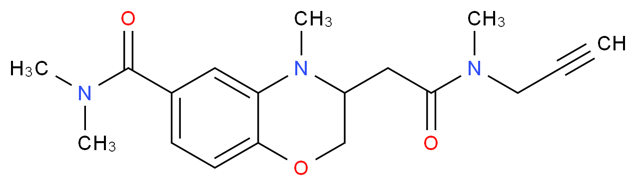 N,N,4-trimethyl-3-{2-[methyl(prop-2-yn-1-yl)amino]-2-oxoethyl}-3,4-dihydro-2H-1,4-benzoxazine-6-carboxamide_分子结构_CAS_)