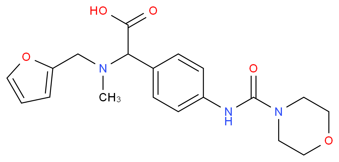 [(2-furylmethyl)(methyl)amino]{4-[(morpholin-4-ylcarbonyl)amino]phenyl}acetic acid_分子结构_CAS_)