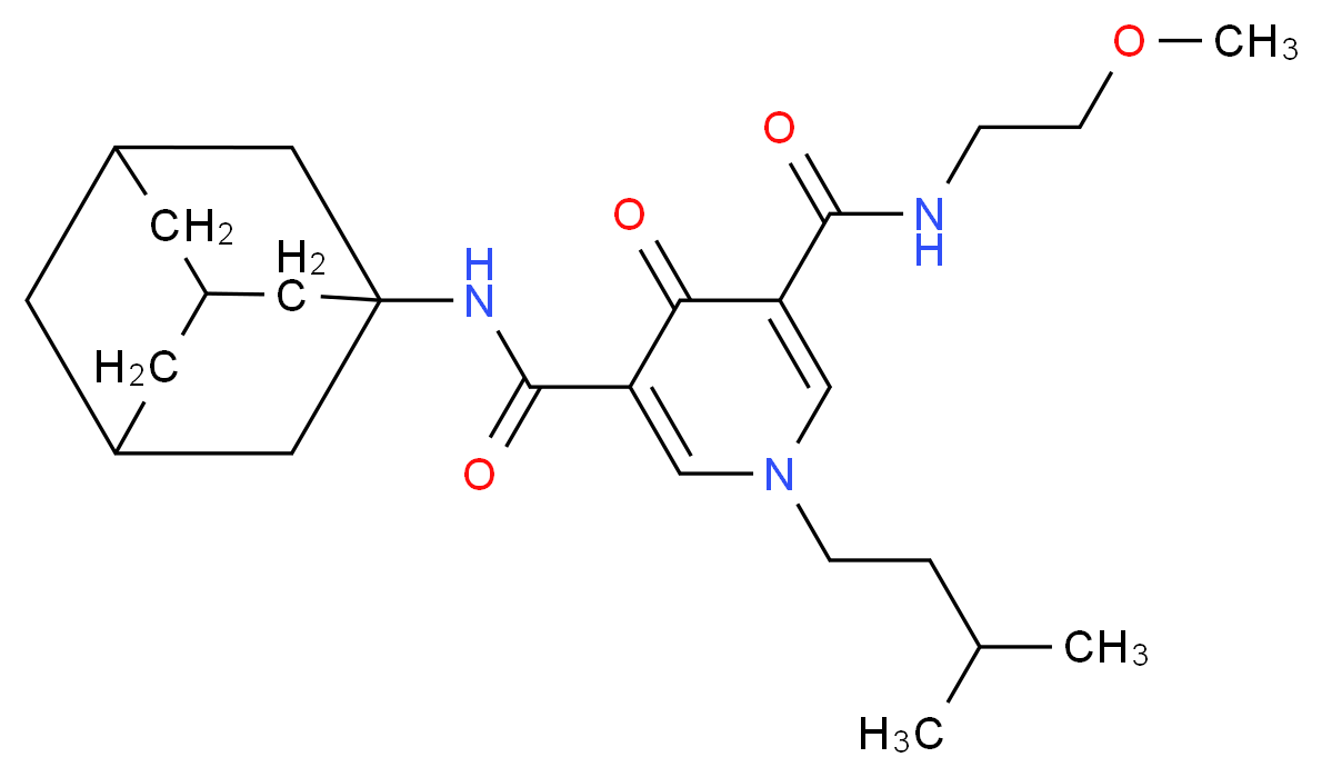 N-1-adamantyl-N'-(2-methoxyethyl)-1-(3-methylbutyl)-4-oxo-1,4-dihydro-3,5-pyridinedicarboxamide_分子结构_CAS_)