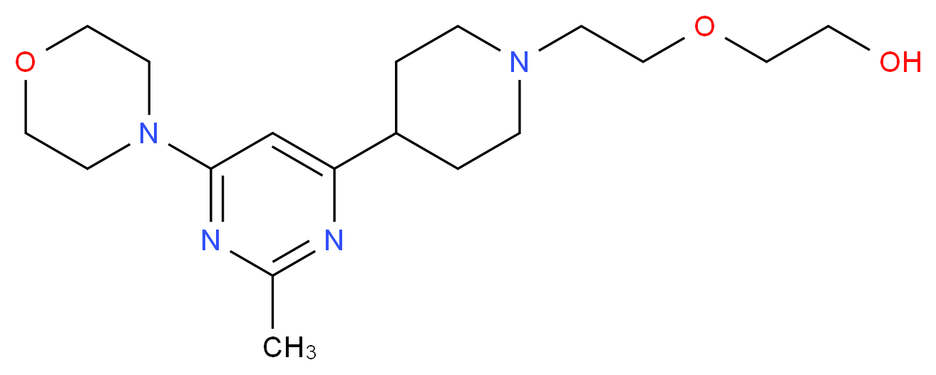 2-(2-{4-[2-methyl-6-(4-morpholinyl)-4-pyrimidinyl]-1-piperidinyl}ethoxy)ethanol_分子结构_CAS_)