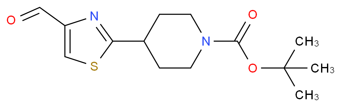 tert-butyl 4-(4-formyl-1,3-thiazol-2-yl)tetrahydro-1(2H)-pyridinecarboxylate_分子结构_CAS_869901-02-0)