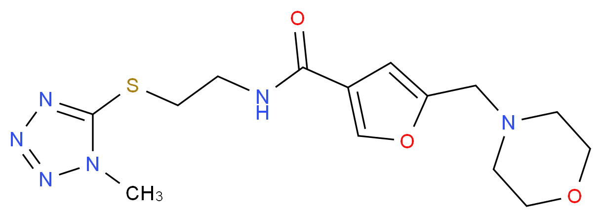 N-{2-[(1-methyl-1H-tetrazol-5-yl)thio]ethyl}-5-(4-morpholinylmethyl)-3-furamide_分子结构_CAS_)