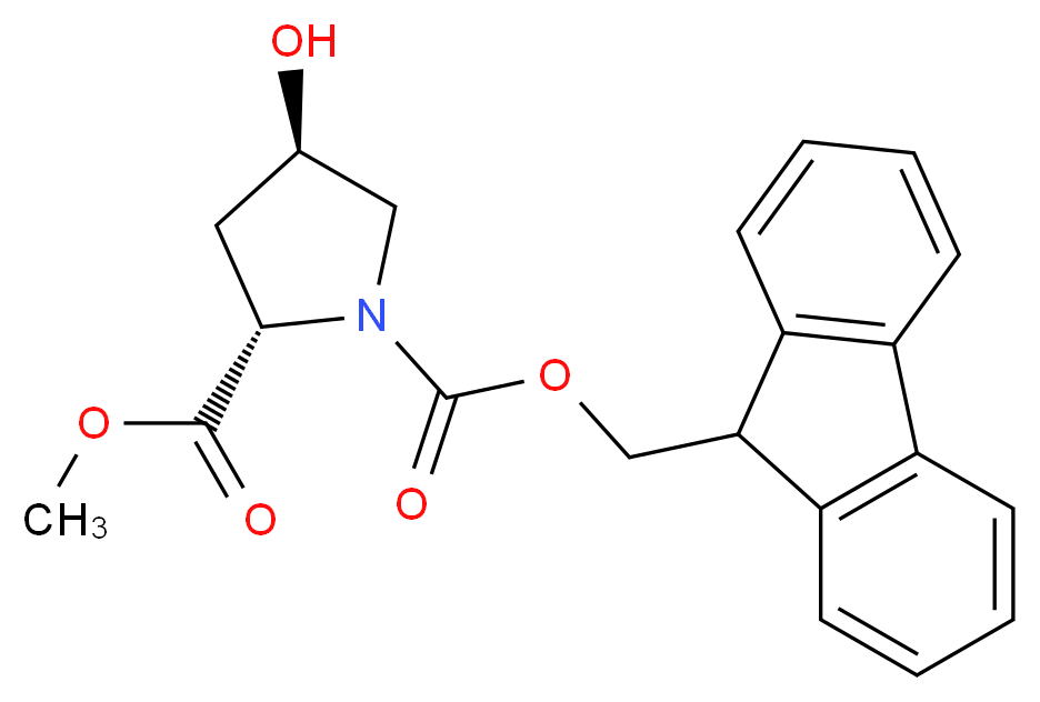 N-Fmoc-trans-4-hydroxy-L-proline methyl ester_分子结构_CAS_122350-59-8)