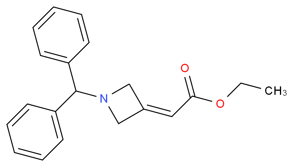 Ethyl 2-(1-benzhydrylazetidin-3-ylidene) acetate_分子结构_CAS_158602-32-5)