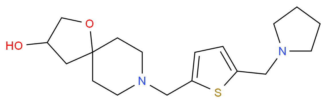 8-{[5-(pyrrolidin-1-ylmethyl)-2-thienyl]methyl}-1-oxa-8-azaspiro[4.5]decan-3-ol_分子结构_CAS_)