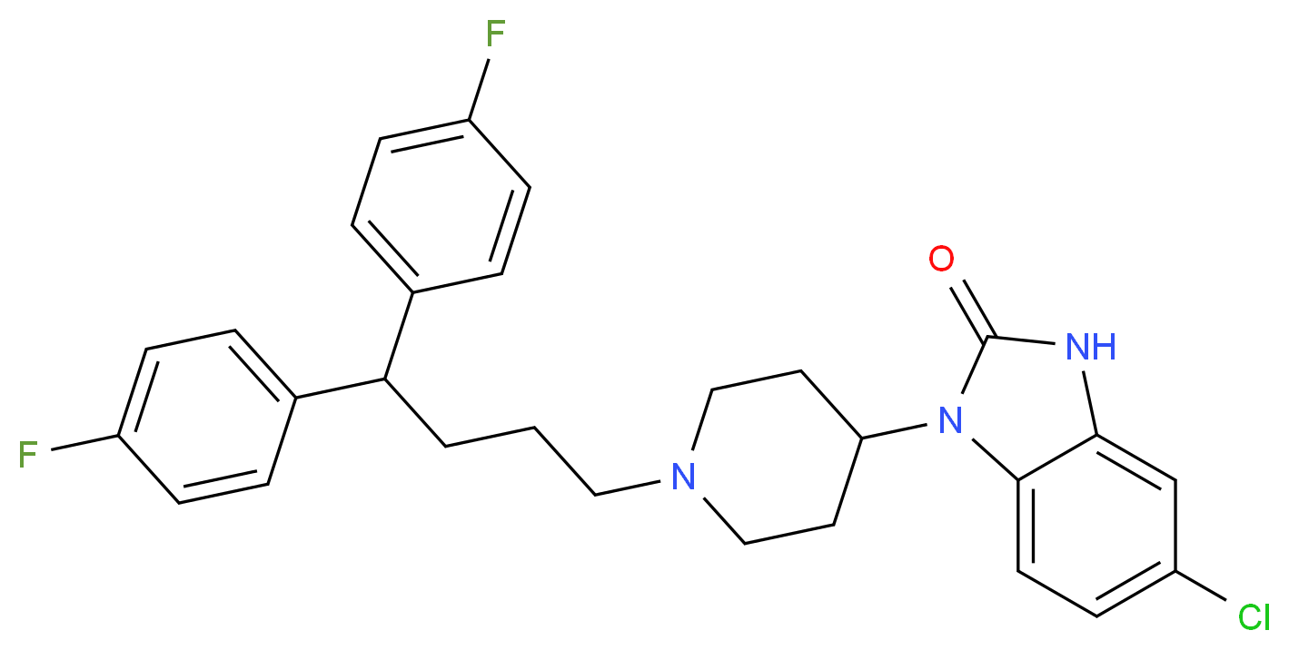 1-{1-[4,4-bis(4-fluorophenyl)butyl]piperidin-4-yl}-5-chloro-2,3-dihydro-1H-1,3-benzodiazol-2-one_分子结构_CAS_53179-12-7