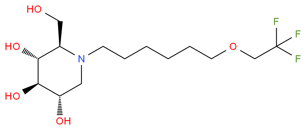 N-(7-Oxa-9,9,9-trifluorononyl)deoxynojirimycin_分子结构_CAS_383417-50-3)