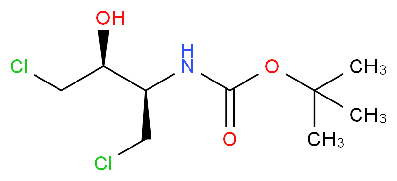 2R-(t-Boc)amino-1,4-dichloro-3S-hydroxybutane_分子结构_CAS_326479-99-6)