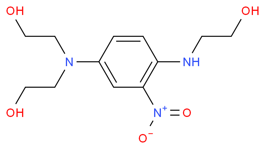 2-({4-[bis(2-hydroxyethyl)amino]-2-nitrophenyl}amino)ethan-1-ol_分子结构_CAS_33229-34-4