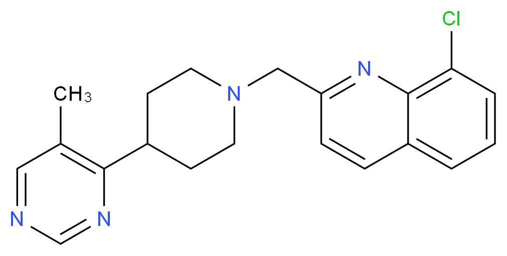 8-chloro-2-{[4-(5-methylpyrimidin-4-yl)piperidin-1-yl]methyl}quinoline_分子结构_CAS_)