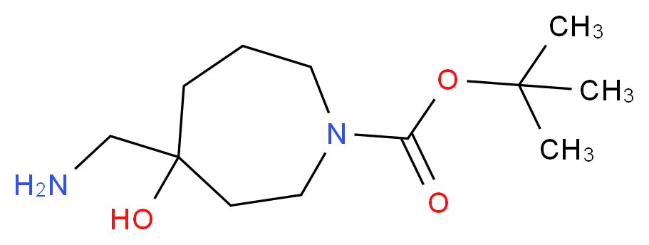 tert-butyl 4-(aminomethyl)-4-hydroxy-1-azepanecarboxylate_分子结构_CAS_1308384-29-3)