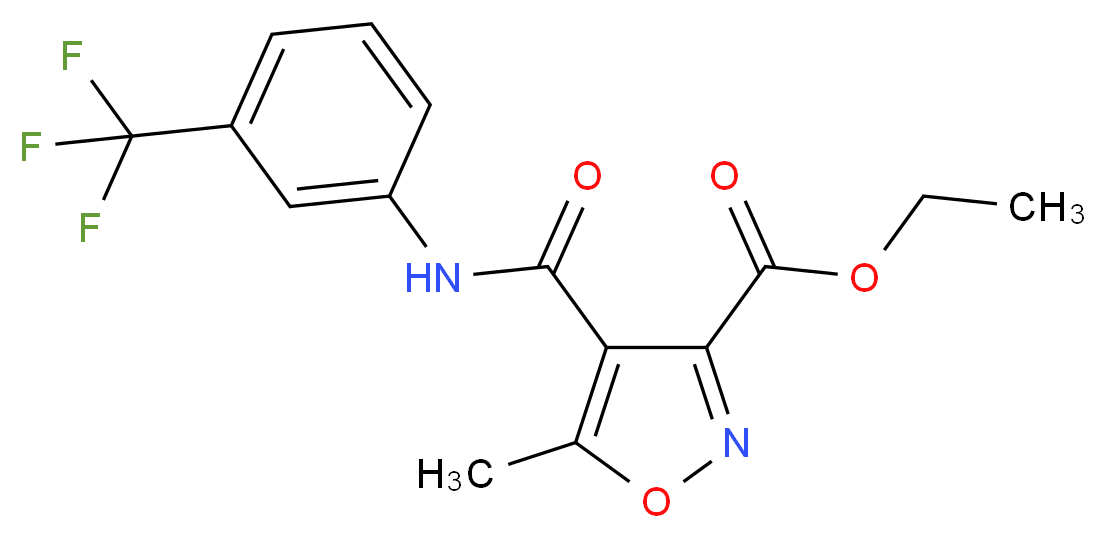 ethyl 5-methyl-4-{[3-(trifluoromethyl)anilino]carbonyl}-3-isoxazolecarboxylate_分子结构_CAS_)