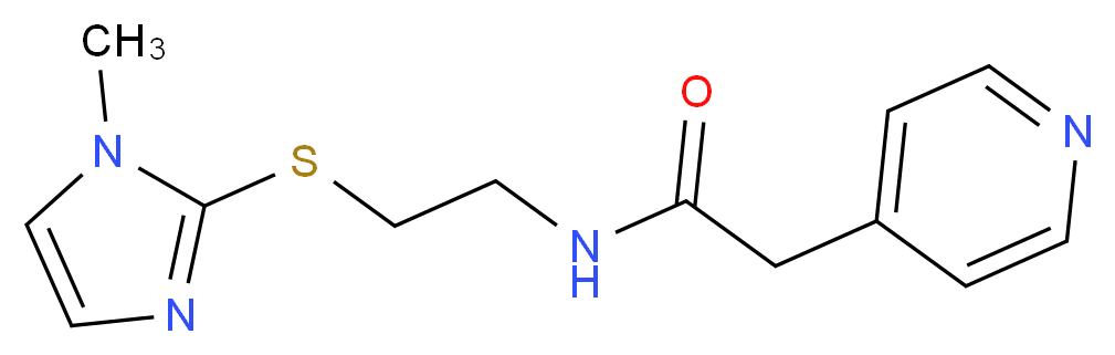 N-{2-[(1-methyl-1H-imidazol-2-yl)thio]ethyl}-2-pyridin-4-ylacetamide_分子结构_CAS_)
