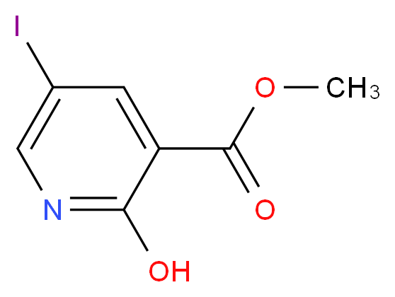 2-Hydroxy-5-iodo-nicotinic acid methyl ester_分子结构_CAS_116387-40-7)