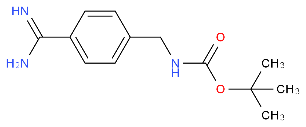 (4-Carbamimidoyl-benzyl)-carbamic acid tert-butyl ester_分子结构_CAS_162696-15-3)