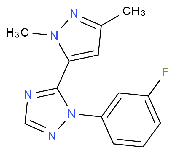 5-(1,3-dimethyl-1H-pyrazol-5-yl)-1-(3-fluorophenyl)-1H-1,2,4-triazole_分子结构_CAS_)