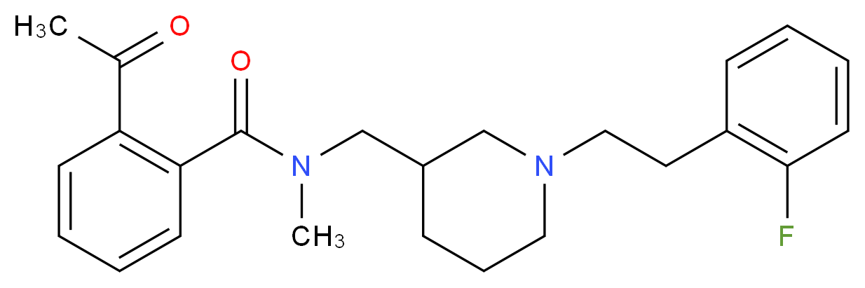 2-acetyl-N-({1-[2-(2-fluorophenyl)ethyl]-3-piperidinyl}methyl)-N-methylbenzamide_分子结构_CAS_)