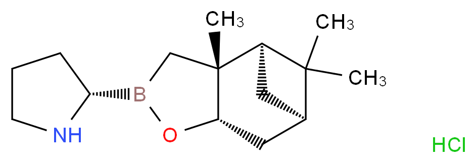 (2S)-2-[(1R,2R,6S,8R)-2,9,9-trimethyl-5-oxa-4-boratricyclo[6.1.1.0?,?]decan-4-yl]pyrrolidine hydrochloride_分子结构_CAS_149716-72-3