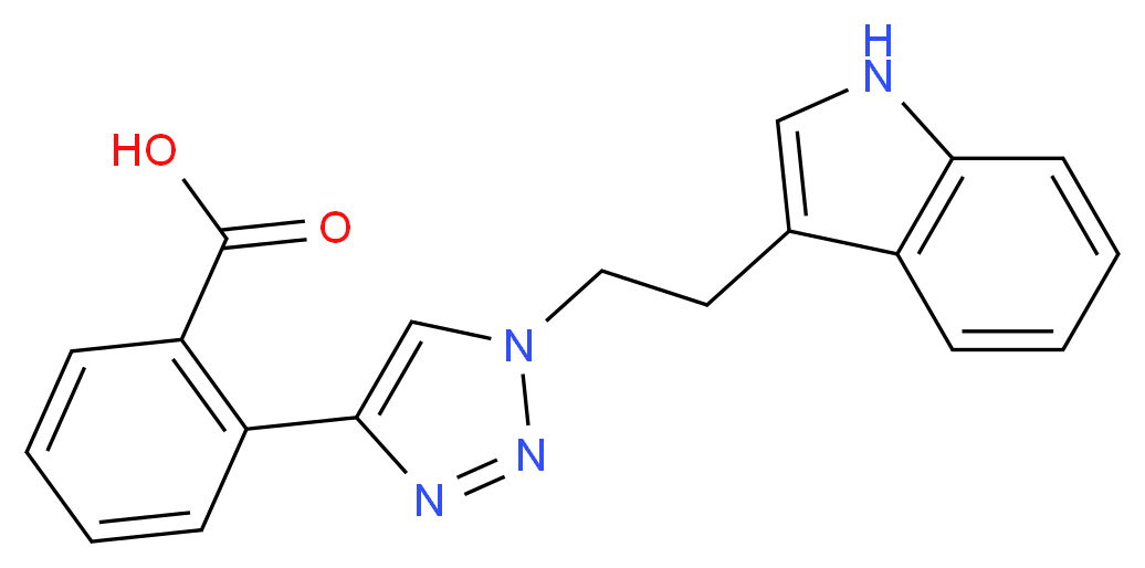 2-{1-[2-(1H-indol-3-yl)ethyl]-1H-1,2,3-triazol-4-yl}benzoic acid_分子结构_CAS_)