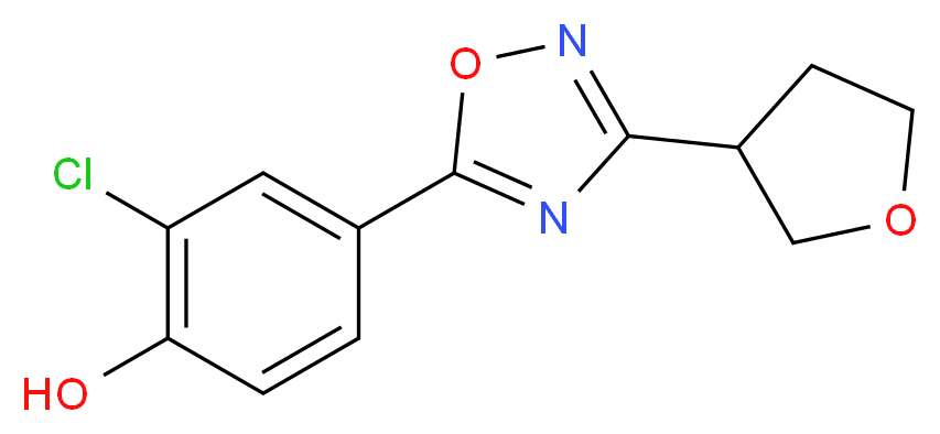 2-chloro-4-[3-(tetrahydrofuran-3-yl)-1,2,4-oxadiazol-5-yl]phenol_分子结构_CAS_)