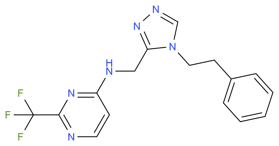 N-{[4-(2-phenylethyl)-4H-1,2,4-triazol-3-yl]methyl}-2-(trifluoromethyl)pyrimidin-4-amine_分子结构_CAS_)