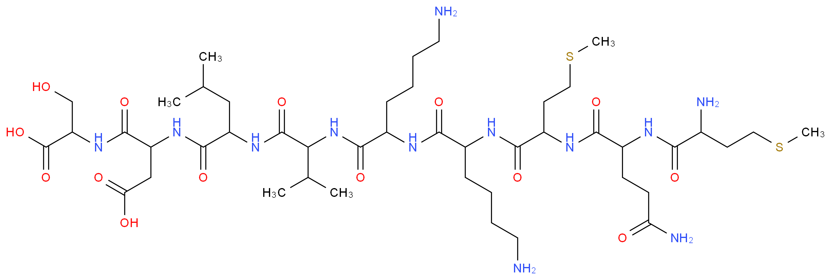 3-[2-(2-{6-amino-2-[6-amino-2-(2-{2-[2-amino-4-(methylsulfanyl)butanamido]-4-carbamoylbutanamido}-4-(methylsulfanyl)butanamido)hexanamido]hexanamido}-3-methylbutanamido)-4-methylpentanamido]-3-[(1-carboxy-2-hydroxyethyl)carbamoyl]propanoic acid_分子结构_CAS_118850-71-8