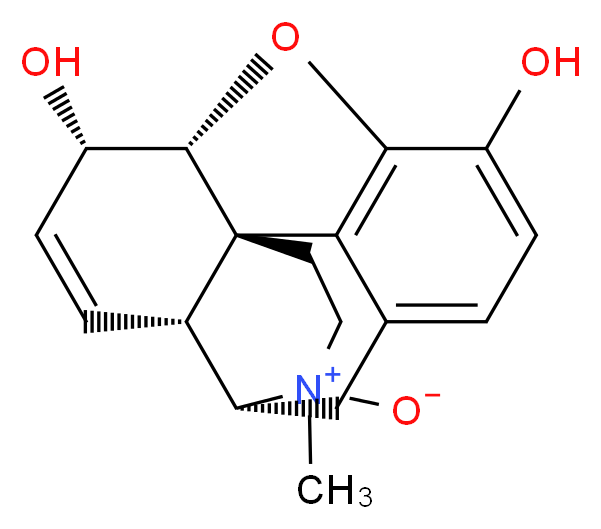 (1S,5R,13R,14S,17R)-10,14-dihydroxy-4-methyl-12-oxa-4λ<sup>5</sup>-azapentacyclo[9.6.1.0<sup>1</sup>,<sup>1</sup><sup>3</sup>.0<sup>5</sup>,<sup>1</sup><sup>7</sup>.0<sup>7</sup>,<sup>1</sup><sup>8</sup>]octadeca-7,9,11(18),15-tetraen-4-one_分子结构_CAS_639-46-3