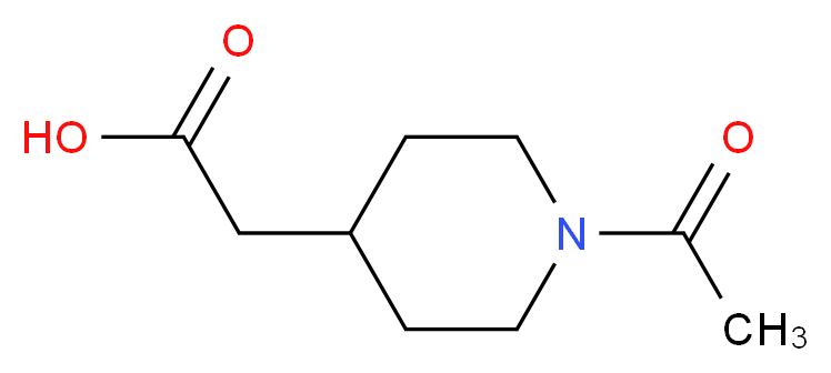 2-(1-acetylpiperidin-4-yl)acetic acid_分子结构_CAS_78056-60-7