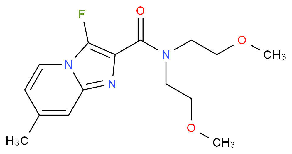 3-fluoro-N,N-bis(2-methoxyethyl)-7-methylimidazo[1,2-a]pyridine-2-carboxamide_分子结构_CAS_)