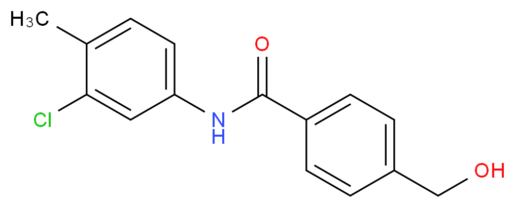 N-(3-chloro-4-methylphenyl)-4-(hydroxymethyl)benzamide_分子结构_CAS_196866-15-6