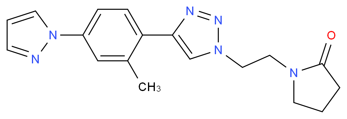 1-(2-{4-[2-methyl-4-(1H-pyrazol-1-yl)phenyl]-1H-1,2,3-triazol-1-yl}ethyl)pyrrolidin-2-one_分子结构_CAS_)
