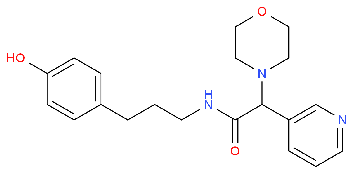 N-[3-(4-hydroxyphenyl)propyl]-2-(4-morpholinyl)-2-(3-pyridinyl)acetamide_分子结构_CAS_)