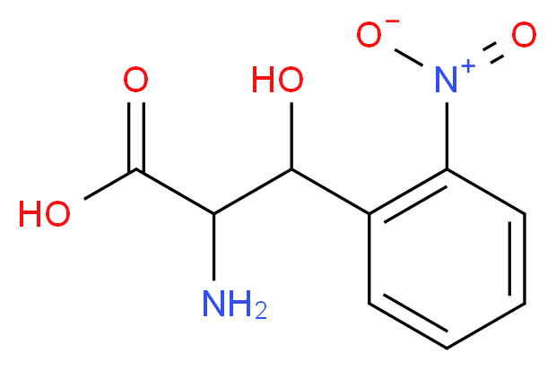 2-amino-3-hydroxy-3-(2-nitrophenyl)propanoic acid_分子结构_CAS_52773-86-1