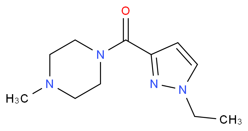 1-[(1-Ethyl-1H-pyrazol-3-yl)carbonyl]-4-methylpiperazine_分子结构_CAS_)