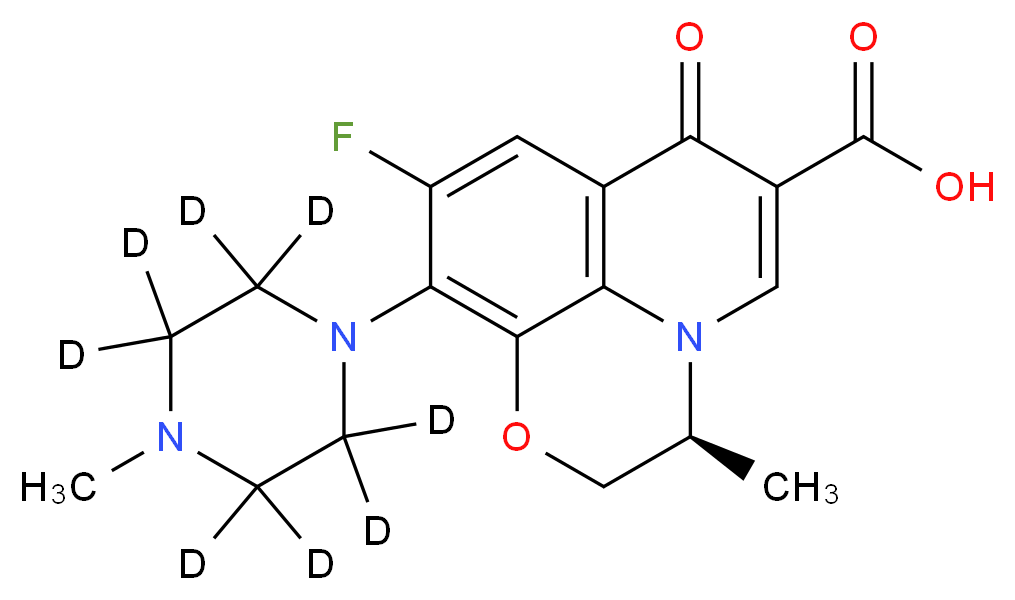 (2S)-7-fluoro-2-methyl-6-[4-methyl(<sup>2</sup>H<sub>8</sub>)piperazin-1-yl]-10-oxo-4-oxa-1-azatricyclo[7.3.1.0<sup>5</sup>,<sup>1</sup><sup>3</sup>]trideca-5(13),6,8,11-tetraene-11-carboxylic acid_分子结构_CAS_1217716-71-6