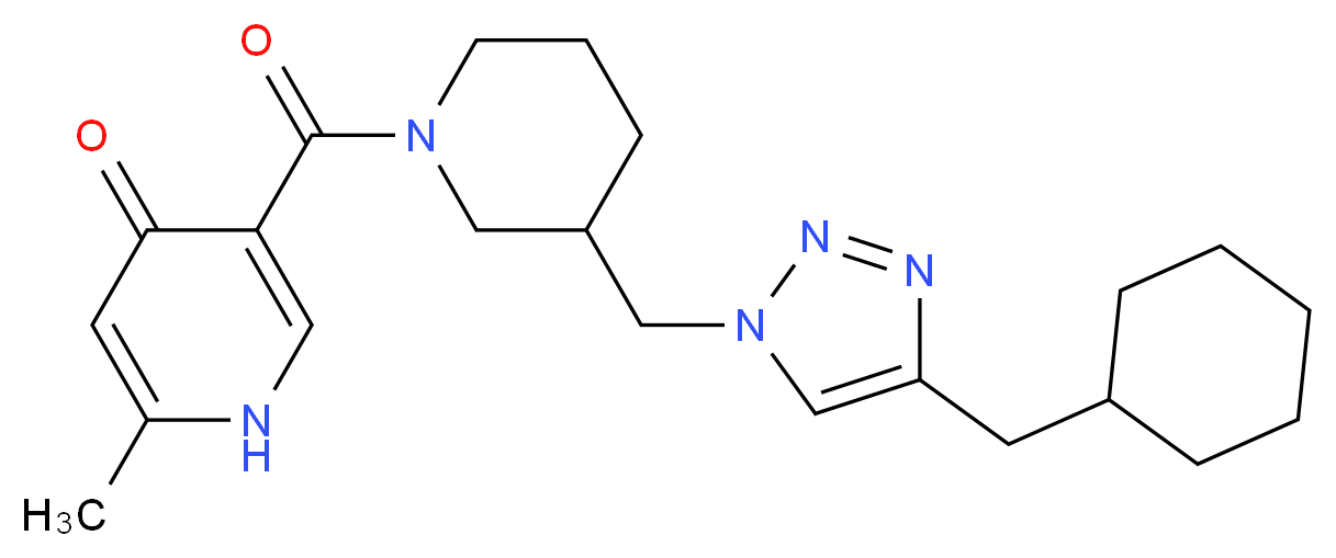 5-[(3-{[4-(cyclohexylmethyl)-1H-1,2,3-triazol-1-yl]methyl}-1-piperidinyl)carbonyl]-2-methyl-4(1H)-pyridinone_分子结构_CAS_)