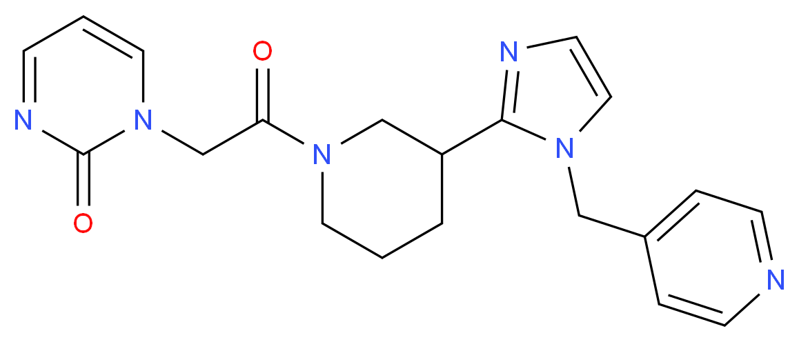 1-(2-oxo-2-{3-[1-(pyridin-4-ylmethyl)-1H-imidazol-2-yl]piperidin-1-yl}ethyl)pyrimidin-2(1H)-one_分子结构_CAS_)