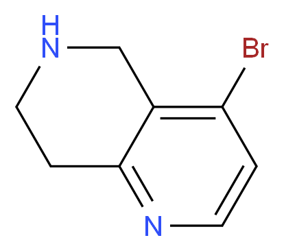 4-BROMO-5,6,7,8-TETRAHYDRO-1,6-NAPHTHYRIDINE_分子结构_CAS_1260670-12-9)