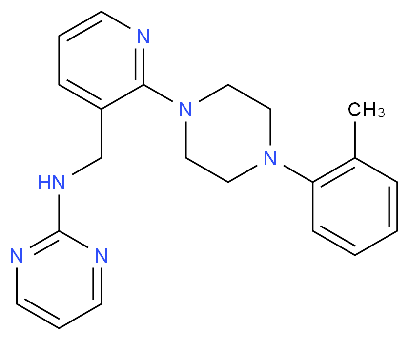 N-({2-[4-(2-methylphenyl)-1-piperazinyl]-3-pyridinyl}methyl)-2-pyrimidinamine_分子结构_CAS_)