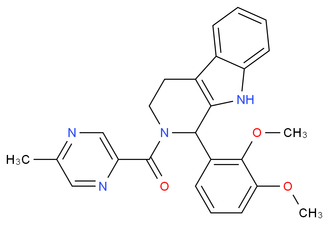 1-(2,3-dimethoxyphenyl)-2-[(5-methyl-2-pyrazinyl)carbonyl]-2,3,4,9-tetrahydro-1H-beta-carboline_分子结构_CAS_)
